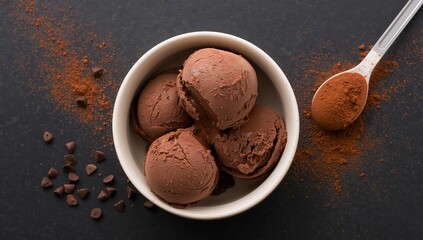 Frozen Dream, Brown Delight. A Study in Texture and Form, Featuring Powder and Scoop.