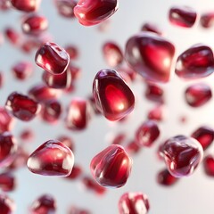 Abstract Red Droplets in Motion with Soft Light Background