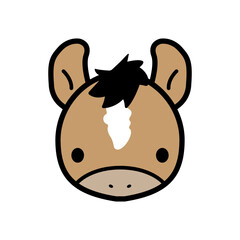 馬の顔のイラスト