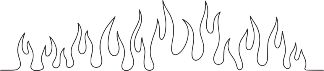 Flames outline fire heat