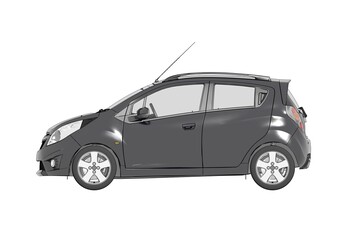 car isolated on white background, 3d illustration, cg render
