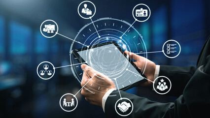 Digital recruitment and online hiring, virtual headhunting, smart recruitment platforms, talent...