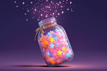cute cartoon star illustration in bottle