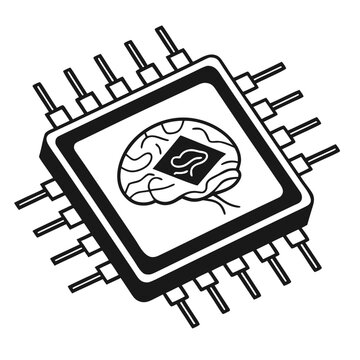 Brain Chip Icon Vector Design