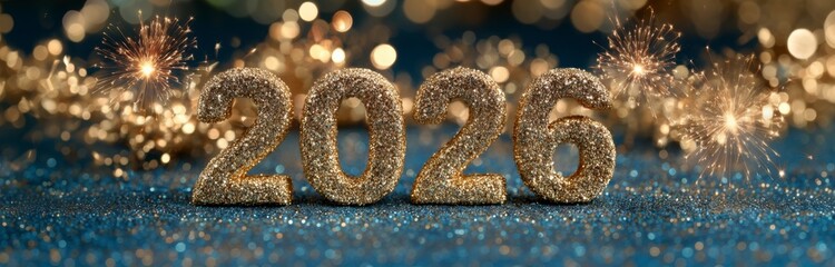 Colorful 2026 Sparkler Celebration at Night.