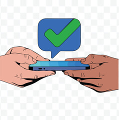 Mobile App Approval Vector Art