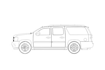car outline drawing, sketch, contour image
