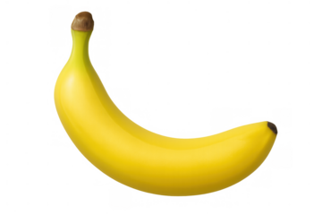 Ripe yellow banana isolated on a transparent background, providing a nutritious and healthy food choice