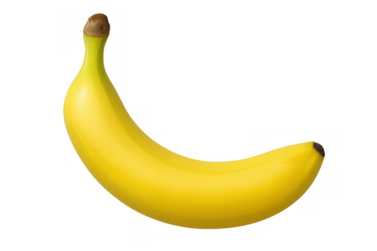 Ripe yellow banana isolated on a transparent background, providing a nutritious and healthy food choice