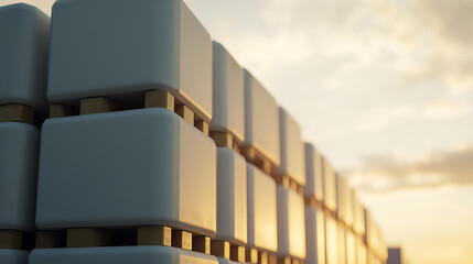 A minimalist and visually appealing composition of stacked cubes, exuding a sense of order and serene strength against a soft, warm-toned backdrop, evoking tranquility.