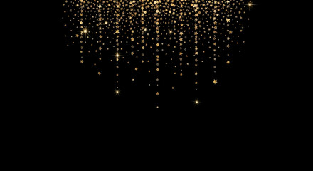 Download gold stars falling on black background for christmas and new year