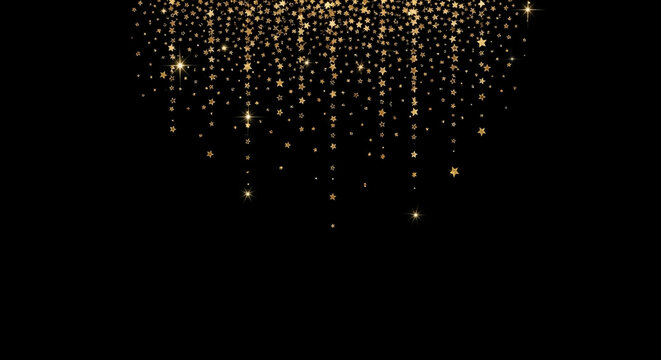 Download gold stars falling on black background for christmas and new year