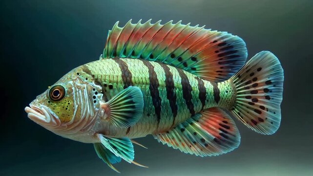 Vibrant fish with striking stripes and colorful fins swimming gracefully in a serene aquatic environment showcasing the beauty of marine life and underwater ecosystems for nature enthusiasts