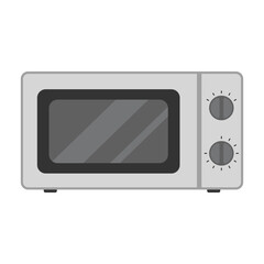 Modern Microwave Oven Vector Illustration. Perfect for kitchen appliance icons, household illustrations, food preparation concepts or user manuals.