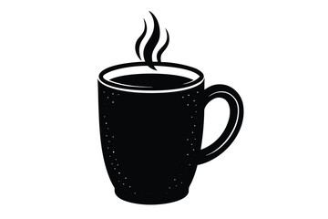 warm drink mug vector icon  silhouette