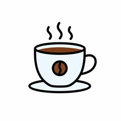 Steaming Cup of Coffee Illustration: Aromatic Morning Beverage Icon