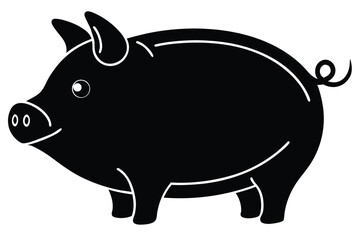 piggy bank vector icon silhouette