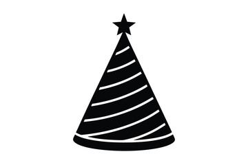 Fototapeta premium party hat vector icon silhouette