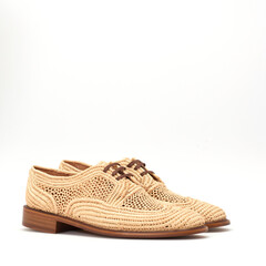 Chaussure été en corde naturel sur fond blanc