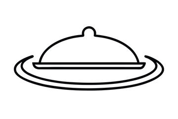 dinner plate icon line art vector icon