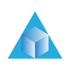 Geometric Cube Within Triangle