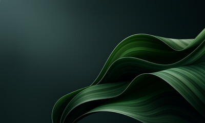Abstract green smoke flowing with smooth curves and light on a black background for art and design concepts © Graph Rover