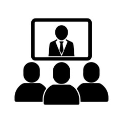 Video Conference Silhouette Logo for Professional Use.