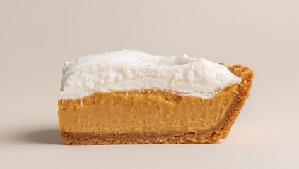 Slice of Sweetness. Golden Fillings and Whipped Topping, A Culinary Still Life.