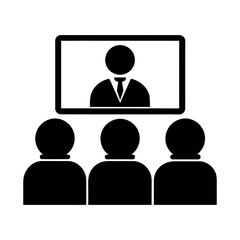 Minimal Video Meeting Icon for Business Apps.