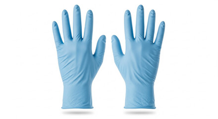 Obraz premium Blue nitrile gloves examination medical surgical gloves latex free gloves