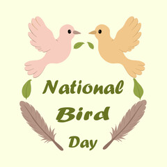 cute colorful bird flat vector for ecology theme