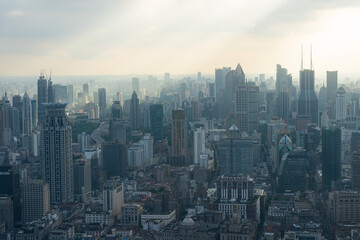 Fototapeta premium Aerial View of Shanghai Cityscape
