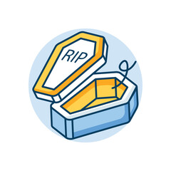 Coffin icon clean and modern vector illustration