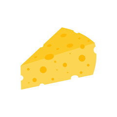 Cheese icon, piece of cheese vector. Flat vector illustration design isolated on white background.