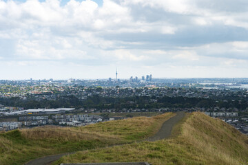 View of Mount Wellington and central Auckland skyline, New Zealand