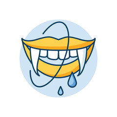 Vampire Fangs icon clean and modern vector illustration