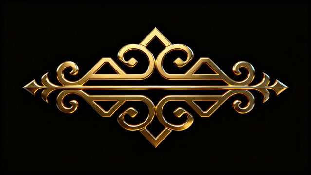 Golden decorative pattern on black background