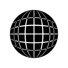 Nostalgic Pixel Globe Symbol with Contemporary Colors.