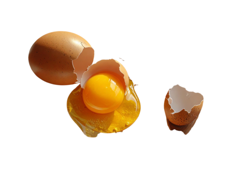  Rustic Breakfast Ingredients with Broken Egg and Natural Farm Props