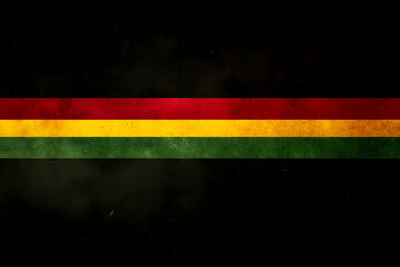 single red yellow and green stripe on dark background expressing subtle spiritual reggae minimalism and elegance