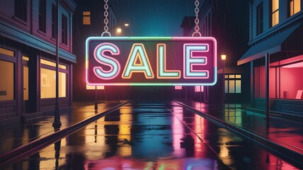 Sale sign on colorful background