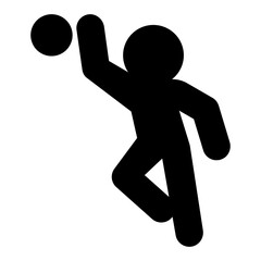 Jump of sportsman with ball solid icon, basketball sport concept. Vector graphics. Basketball player, sportsman sign on white background, style icon mobile or web design.