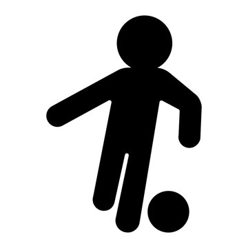 Football player solid icon, football sport concept. Vector graphics. Sportsman with ball, soccer sign on white background, style icon mobile or web design.