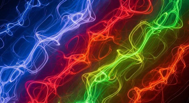 Abstract Colorful Energy Flow Background with Dynamic Light Streaks