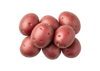Red potatoes on a white background. The file includes a clipping path. Horizontal

