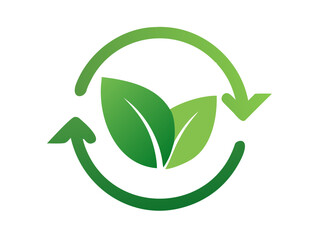 Fototapeta premium Eco icon green leaf vector illustration isolated icon 