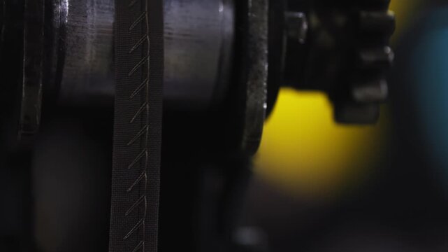Retro Industrial Machine Gears Macro Shot | Thick Rope Connection Detail