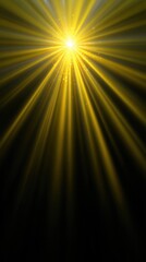 A radiant burst of golden light beams outward against a dark backdrop, creating a dramatic and captivating visual effect.