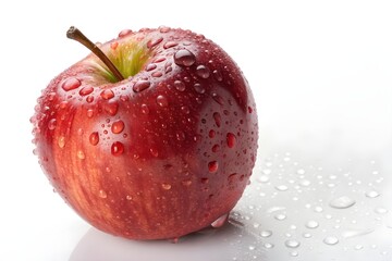 Red Apple on White Background