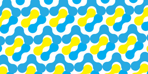 abstract gradient meatball repeating flowers seamless pattern with circles and stripes colorful textile texture wallpaper background.	